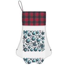 (Blue And White Christmas, Chinoiserie Christmas, Chinoiserie Tree=8786) Paw Christmas Stockings Buffalo Tartan Plaid for Cats Dogs Pet Hanging Xmas Tree Decorations