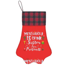 (Sister Christmas Gift Hilarious Sister Swap Present=6202) Paw Christmas Stockings Buffalo Tartan Plaid for Cats Dogs Pet Hanging Xmas Tree Decorations