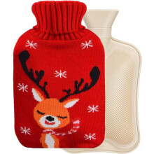 Hot Water Bottle with Cover,YSLSLOO 2 Liters Rubber Winter Warm Knitted Hot Water Bottle Used to Relieve Cramps,Christmas Gift