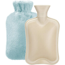 Hot Water Bottle Rubber with Soft Cover (2 Liter) Classic Hot Water Bag for Pain Relief, Cramps, Neck, Shoulders Pain