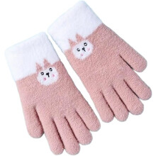 Cute Kawaii Winter Gloves Warm Gloves Rabbit Cat Lined Windproof Gloves Study Gloves for Autumn Winter Cold Weather