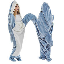 (M) Shark Blanket Hoodie Adult - Shark Onesie Adult Wearable Blanket - Shark Blanket Super Soft Cozy Flannel Hoodie Shark Sleeping Bag