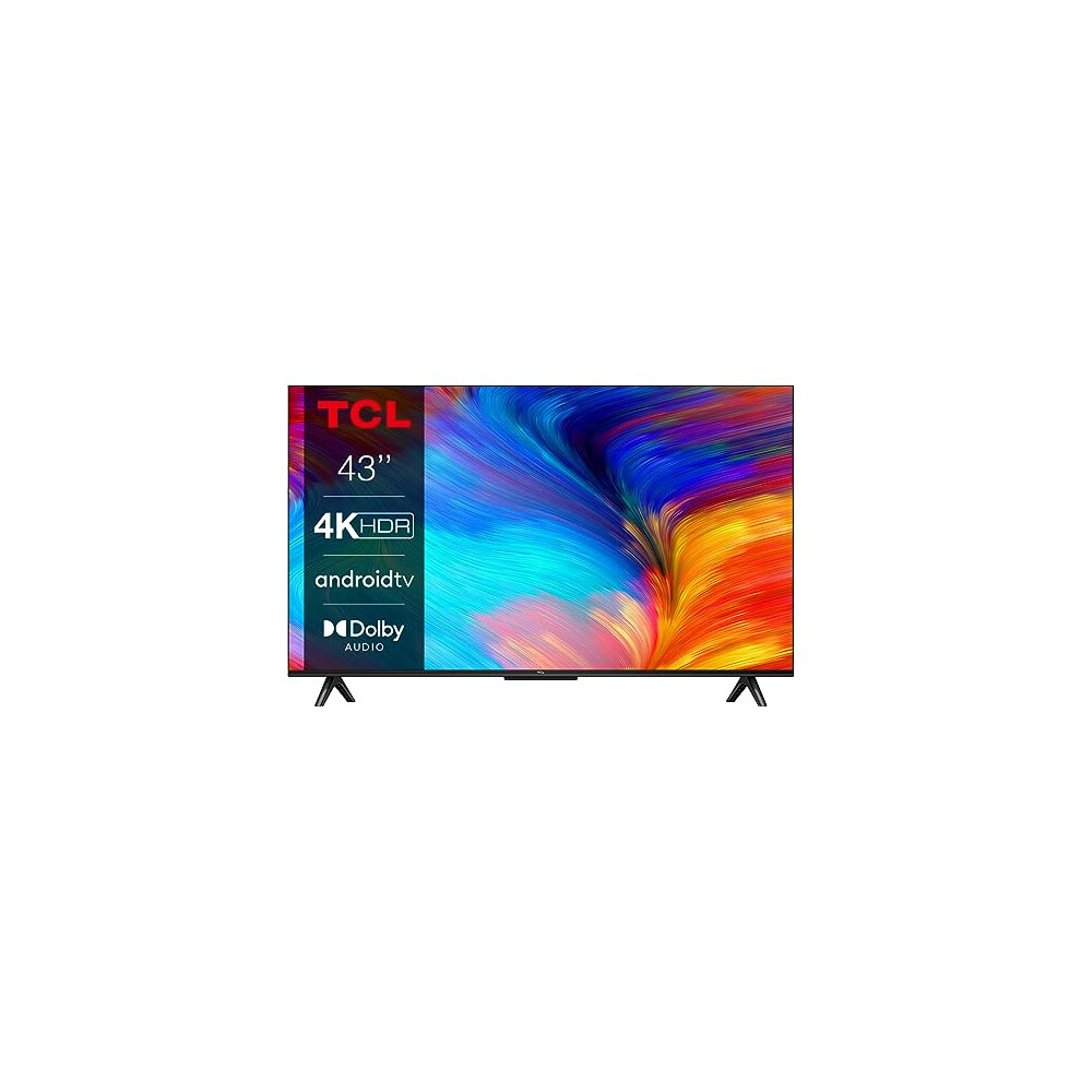 TCL 43P639K 43-inch 4K Smart TV, HDR, Ultra HD, TV Powered by Android Bezeless design (Freeview Play, Game Master, Dolby Audio, HDR 10 compatible with