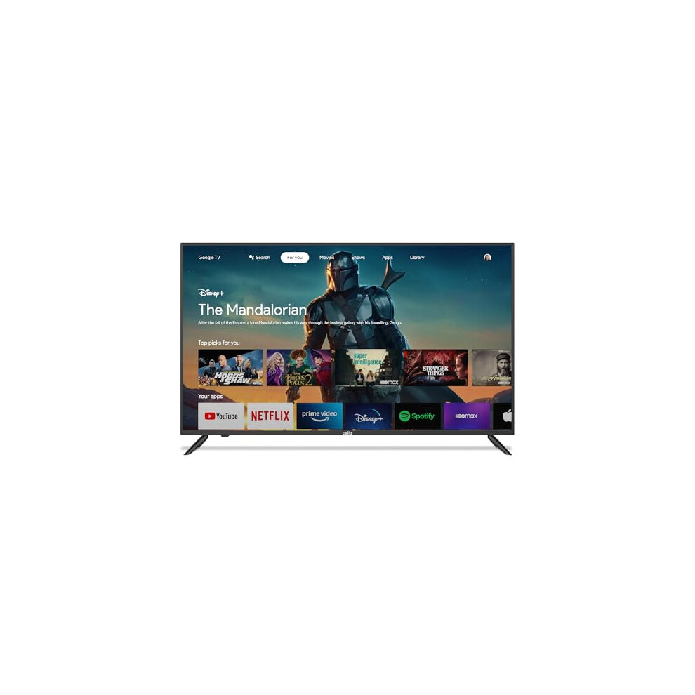 Cello 55 inch 4K UHD Smart Android TV with Freeview Play, Disney+, Netflix, Prime Video, Apple TV+, BBC iPlayer. Made in the UK