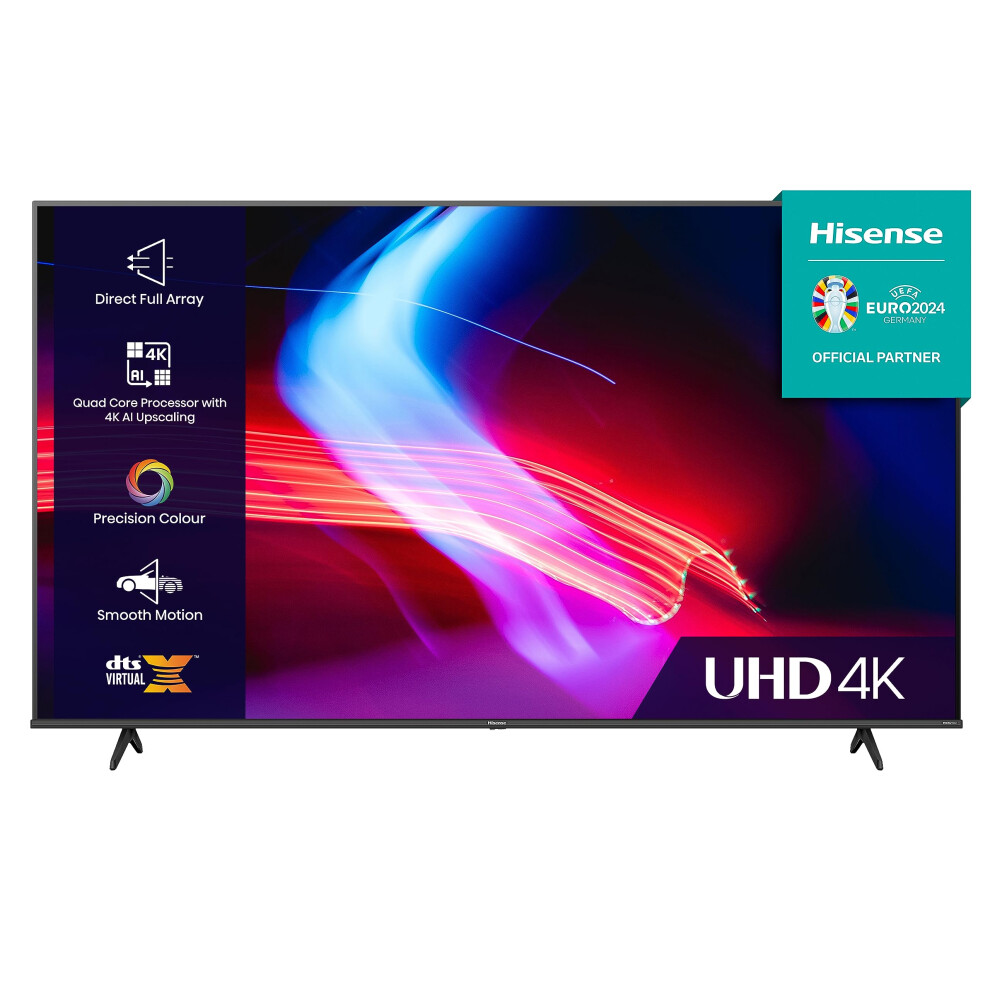 Hisense 43 Inch VIDAA Smart TV 43A6KTUK - Dolby Vision, Pixel Tuning, Voice Remote, Share to TV, and Youtube, Freeview Play, Netflix and Disney (2023