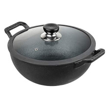 Vinod Legacy Pre-Seasoned Cast Iron Kadai, 26 cm,Induction Friendly,Black, 1 Piece