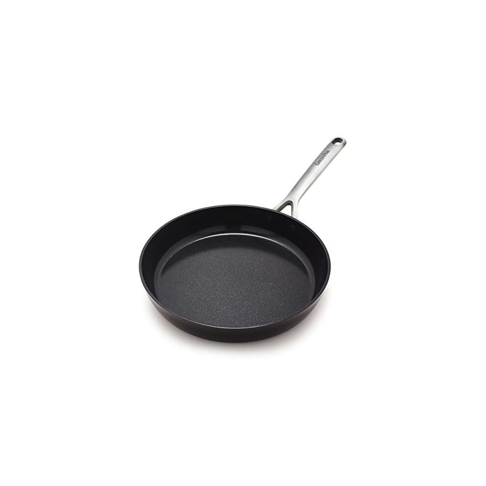 GreenPan GP5 Hard Anodized Healthy Ceramic Nonstick 12" Frying Pan Skillet, Heavy Gauge Scratch Resistant, Stay Flat Surface, Induction, Mirror Finish