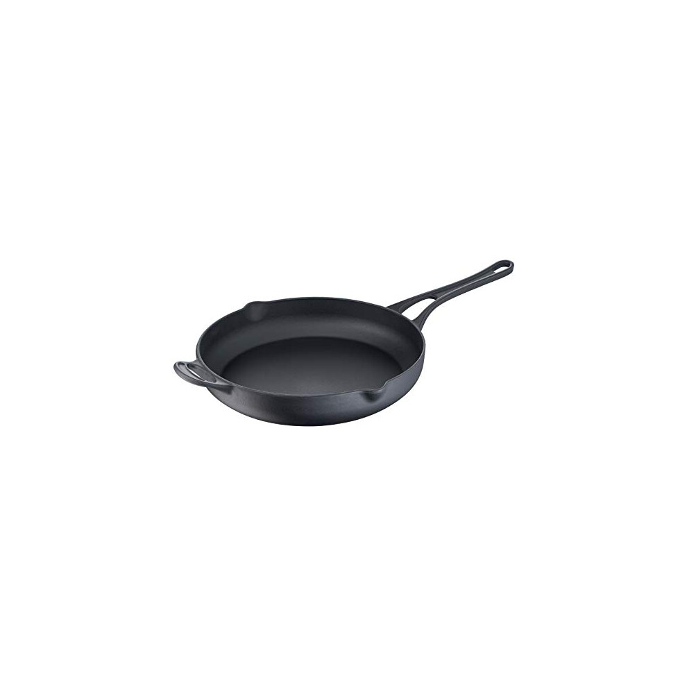Tefal Jamie Oliver Premium Cast Steel Frying Pan, 28 cm, Safe Cooking, Enamelled Coating, Pouring Spouts, Induction E2130655