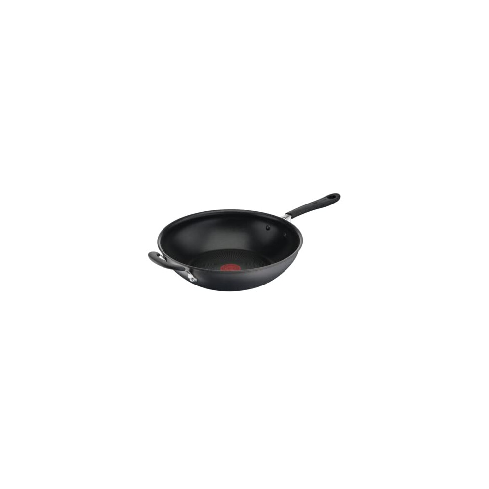 Tefal Jamie Oliver Hard Anodised 30 cm Non-Stick Wok Pan, Black (Induction Compatible)