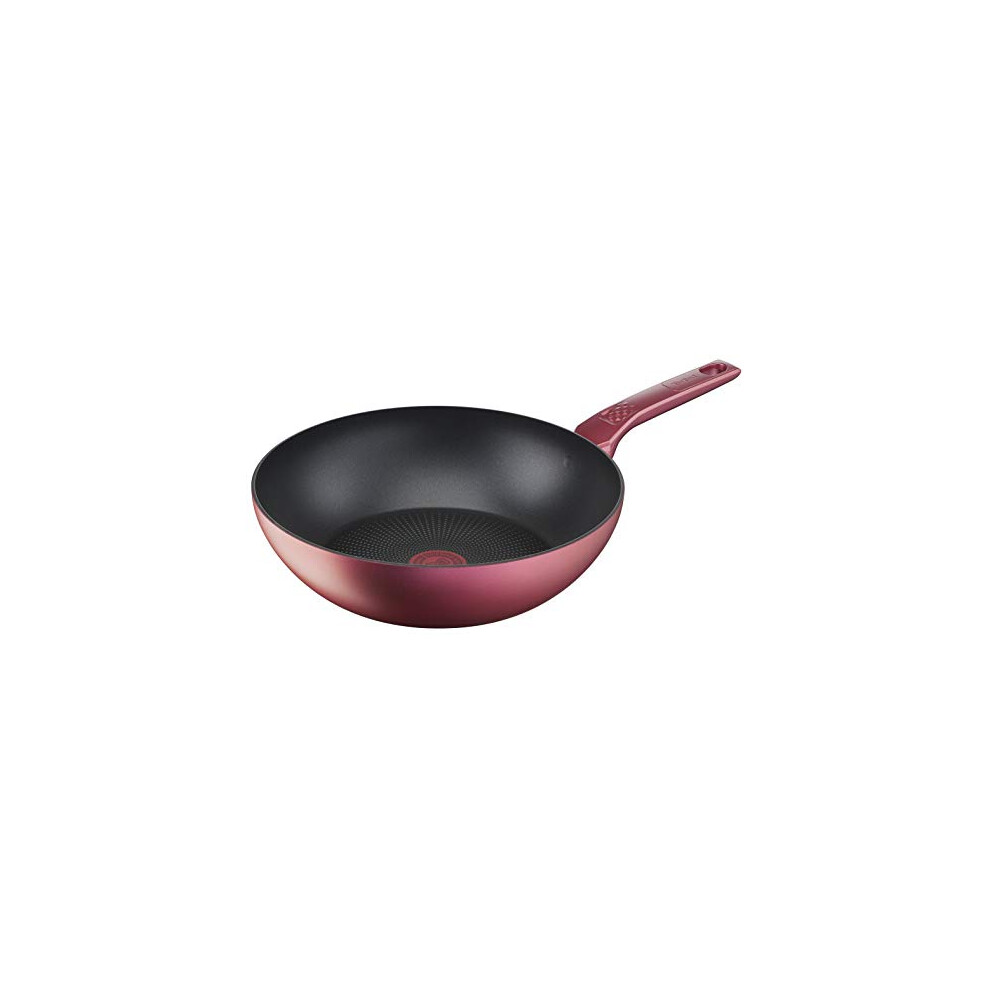 Tefal Daily Chef G2731902 Wok 28 cm Durable, Hard-Wearing, Easy to Clean, Non-Stick Coating, Thermo-Signal, Healthy Cooking, Made in France, Induction