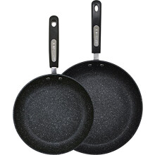 Scoville Neverstick 2 Piece Frying Set 24cm & 28cm, Non Stick, PFOA Free, Soft Touch Handles, Black
