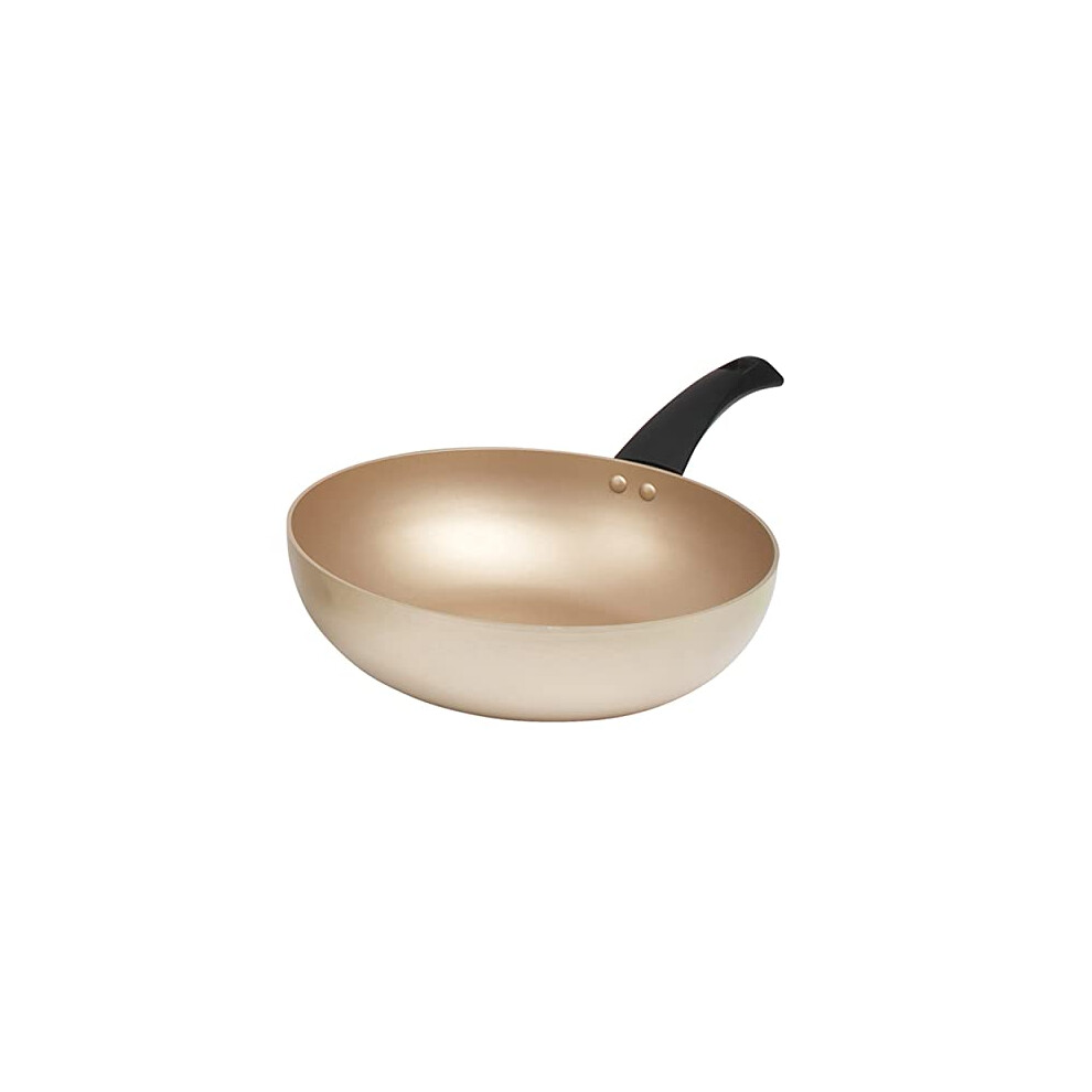 Salter BW11111EU7 Stir Fry Pan ? Deep Frying Pan, Non-Stick Induction Suitable Flat Bottom Wok, Aluminium, Easy Clean, Soft/Cool Touch Handle, 10 Year