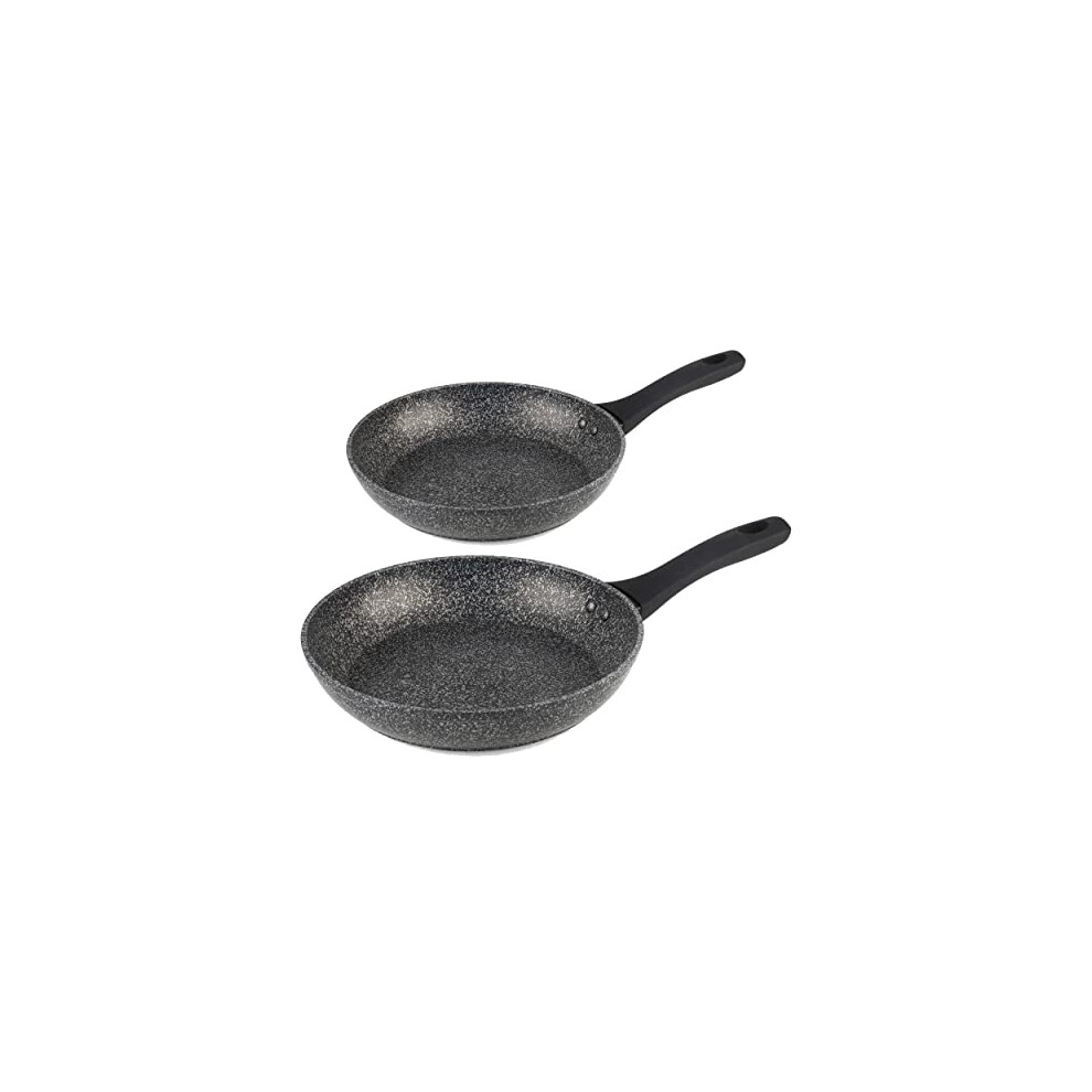 Salter COMBO-8578A Frying Set, Non-Stick Forged Aluminium Cooking Pans, Induction Suitable, Corrosion-Resistant, Metal Safe, Soft-Touch Handle,