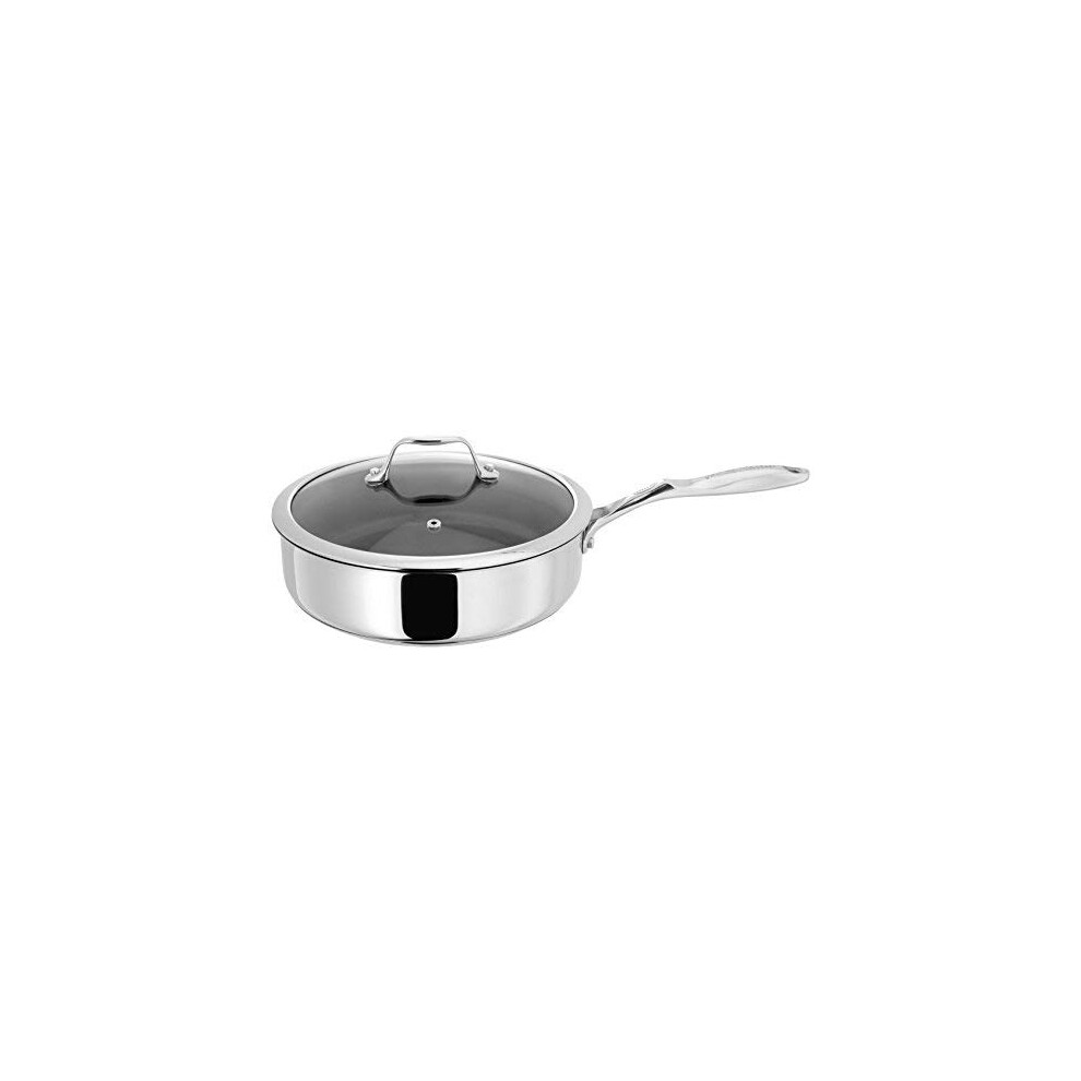 Stellar - James Martin Stainless Steel Frying Pan with Lid/Saute Pan with Lid (24cm)