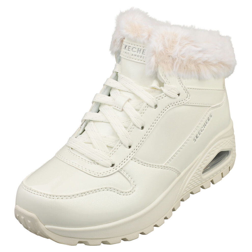 (4) Skechers Uno Rugged Fiesty Winter Womens Fashion Boots in White