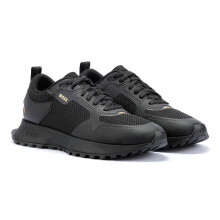 (Black, 10 (Adults')) Boss Jonah Running Mesh Men's Black/Gold Trainers
