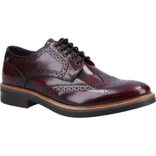 (Red, 12 (Adults')) Base London Woburn Leather Men's Bordo Brogues Shoes