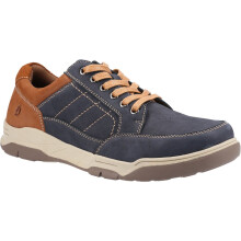 (Blue, 9 (Adults')) Hush Puppies Finley Leather Men's Navy Lace-Up Shoes