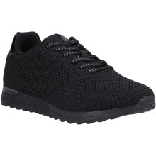 (Black, 4 (Adults')) Hush Puppies Katrina Textile Women's Black Trainers