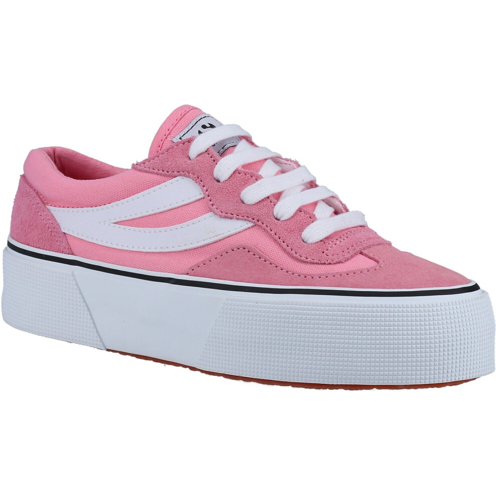 (Pink, 5 (Adults')) Superga 3041 Revolley Colorblock Platform Leather Women's Pink/White Trainers