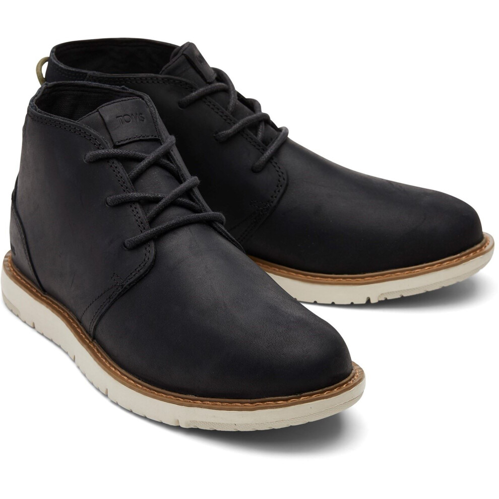 Toms (Black, 8 (Adults')) Navi Leather Men's Black Boots