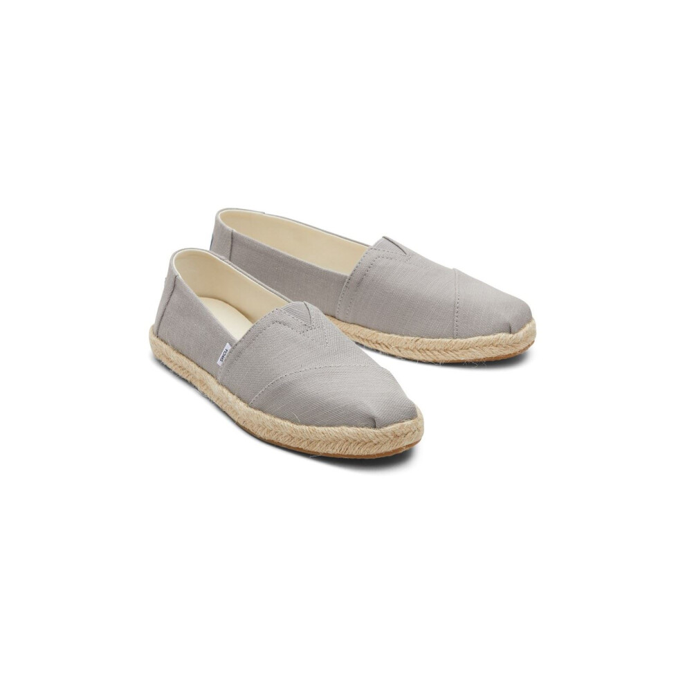 (Grey, 4 (Adults')) TOMS Alpargata Rope 100% Cotton Women's Drizzle Grey Espadrilles