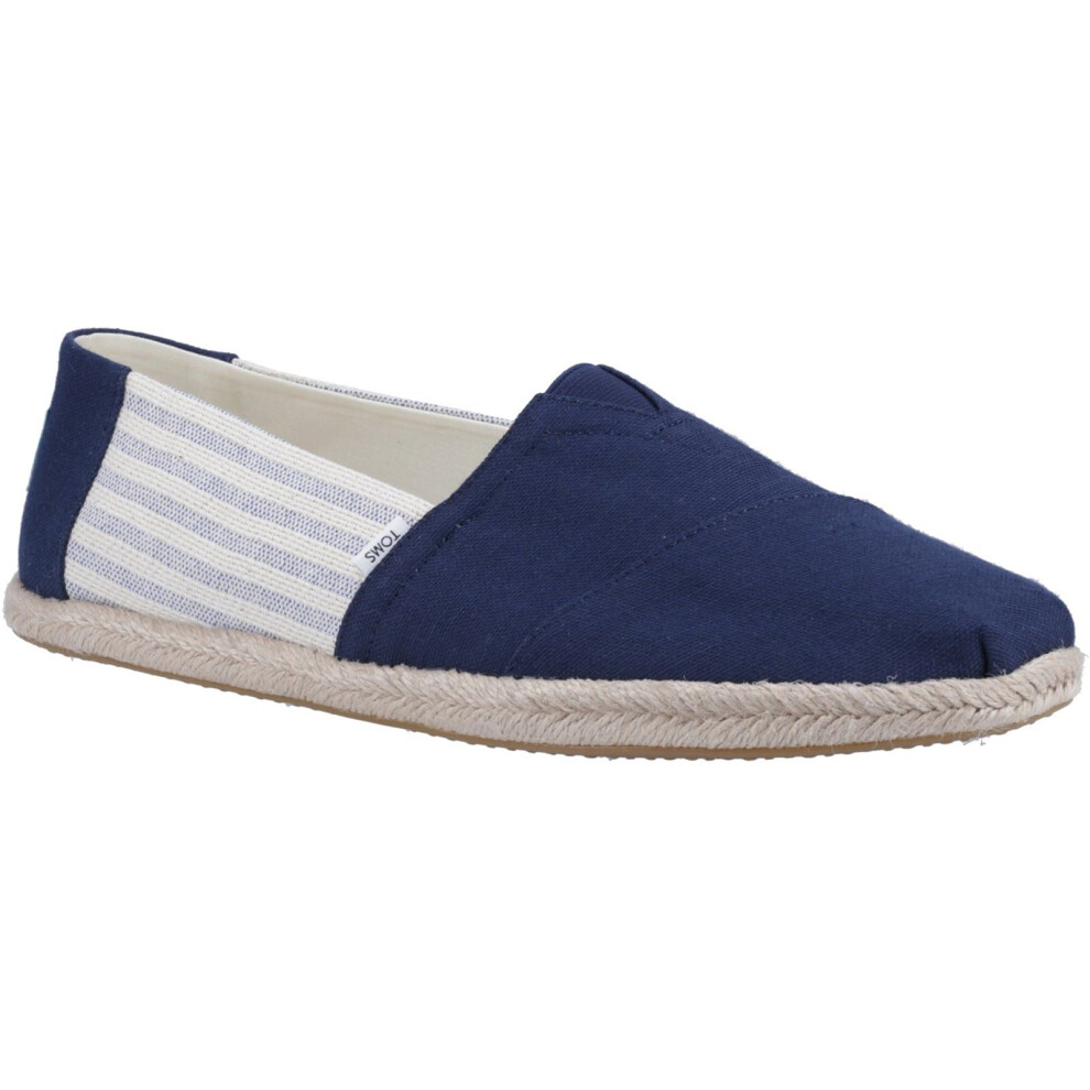 (Blue, 8 (Adults')) TOMS Alpargata Rope 100% Cotton Men's Navy Espadrilles