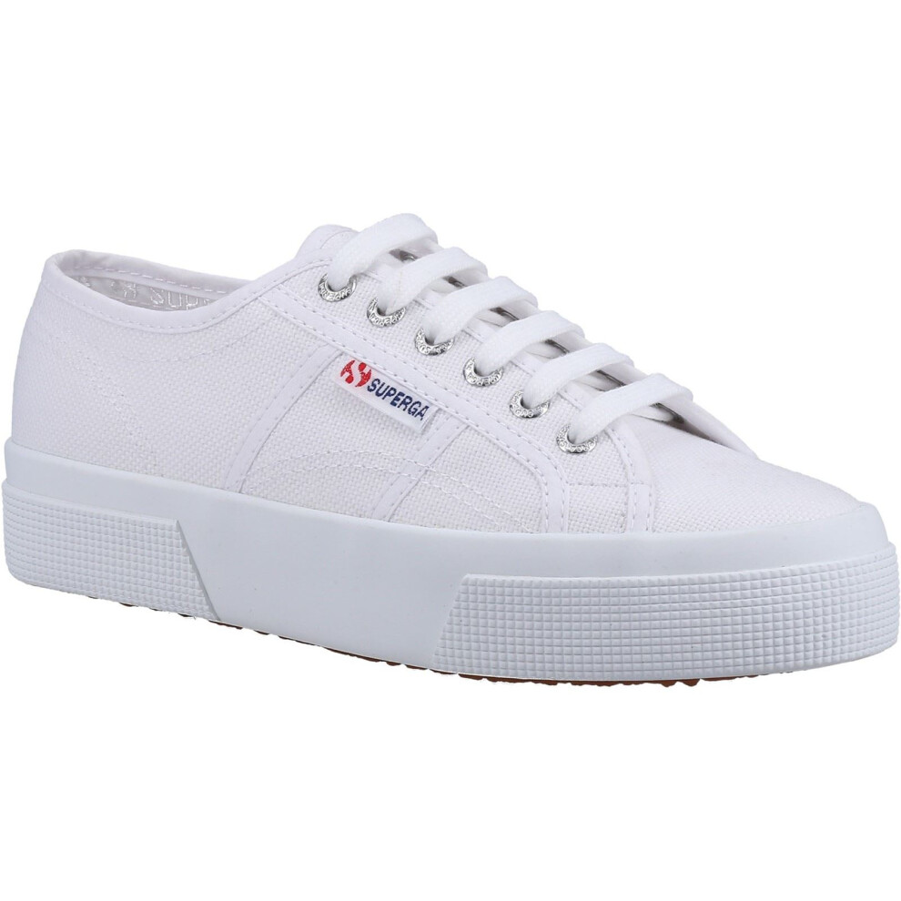 (White, 4 (Adults')) Superga 2740 Platform Cotton Women's White Trainers