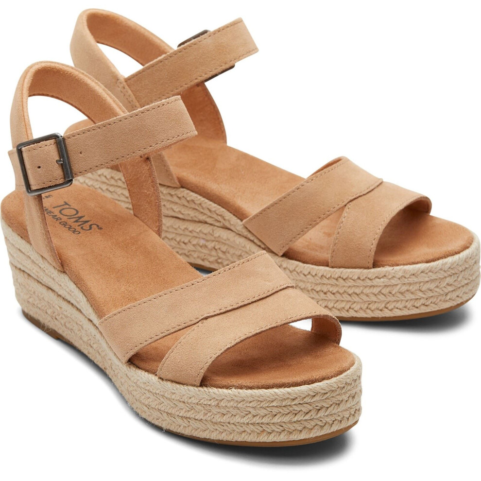(Orange, 6 (Adults')) TOMS Audrey 100% Cow Women's Honey Wedges