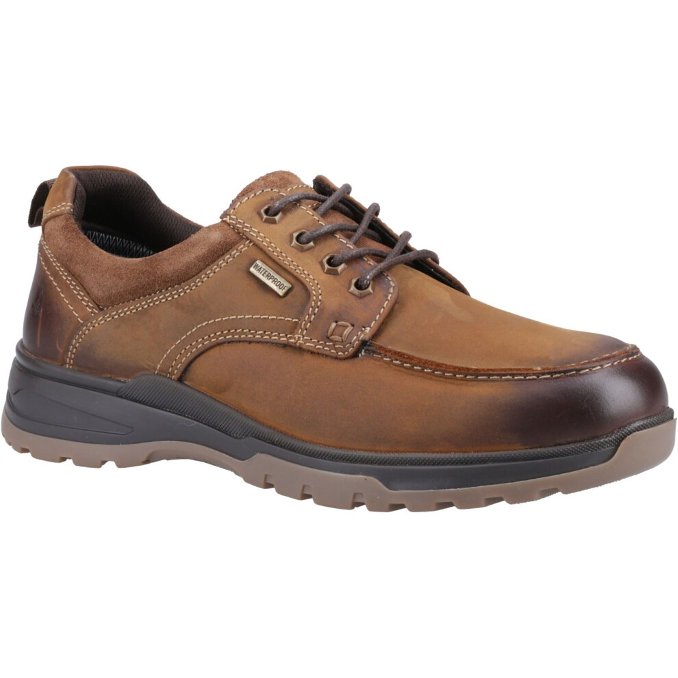 Hush Puppies (Brown, 9 (Adults')) Percy Leather Men's Tan Lace-Up Shoes