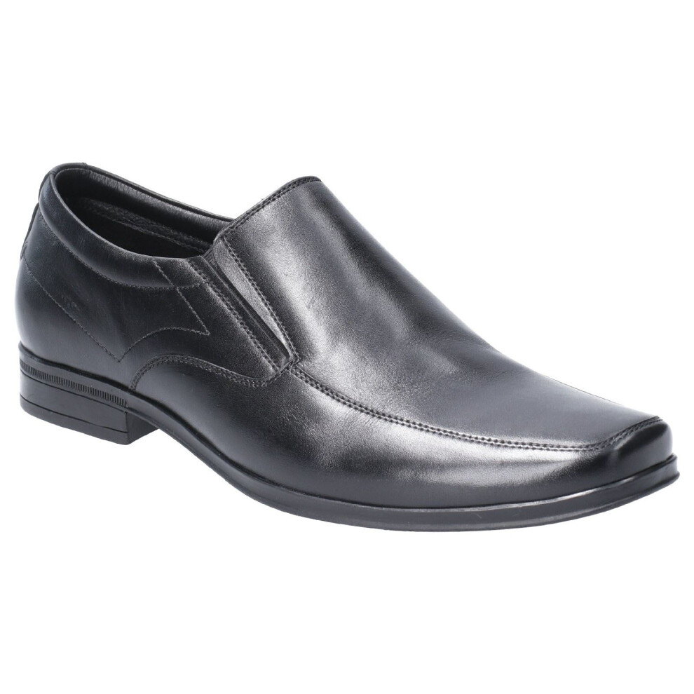 (Black, 6 (Adults')) Hush Puppies Billy Leather Men's Black Slip-On Shoes