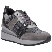(Grey, 7.5 (Adults')) Geox D Zosma B 0 Women's Dark Grey Trainers