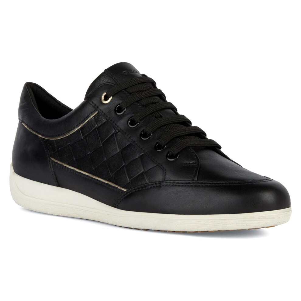 Geox (Black, 7 (Adults')) D Myria Faux Leather Women's Black Trainers