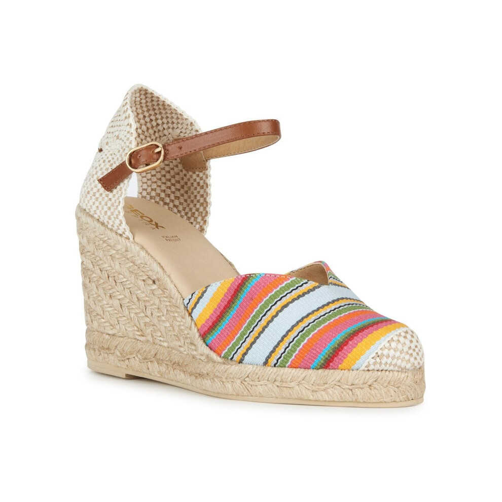 Geox (Brown, 7 (Adults')) D Gelsa Textile Women's Camel Sandals