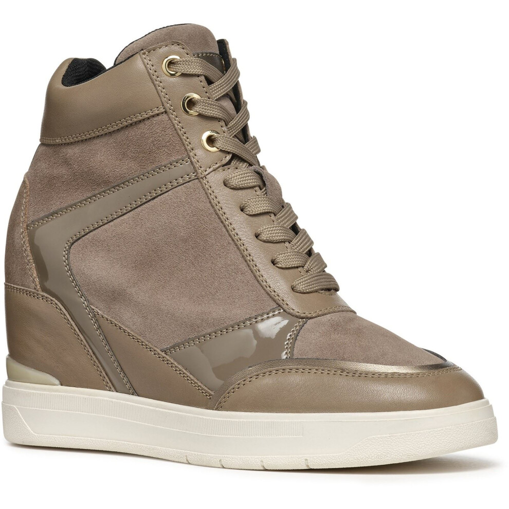 Geox (, 7.5 (Adults')) D Maurica Leather Women's Dark Taupe Trainers Brown
