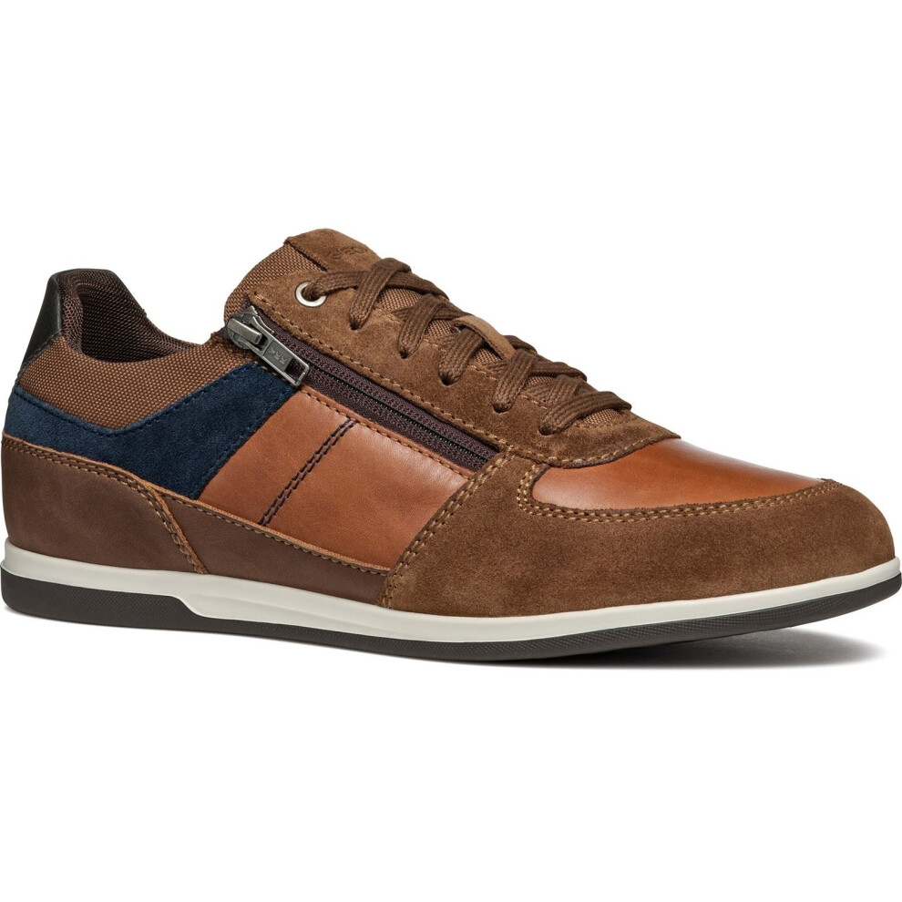 (Brown, 8 (Adults')) Geox U Renan B Suede Men's Brown/Navy Trainers