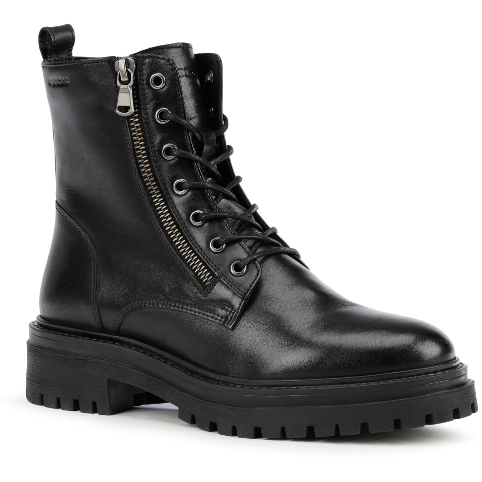 Geox (Black, 5 (Adults')) D Iridea F Leather Bovine Full Grain Women's Black Boots - Image 6