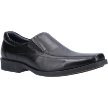 (Black, 10 (Adults')) Hush Puppies Brody Leather Men's Black Slip-On Shoes
