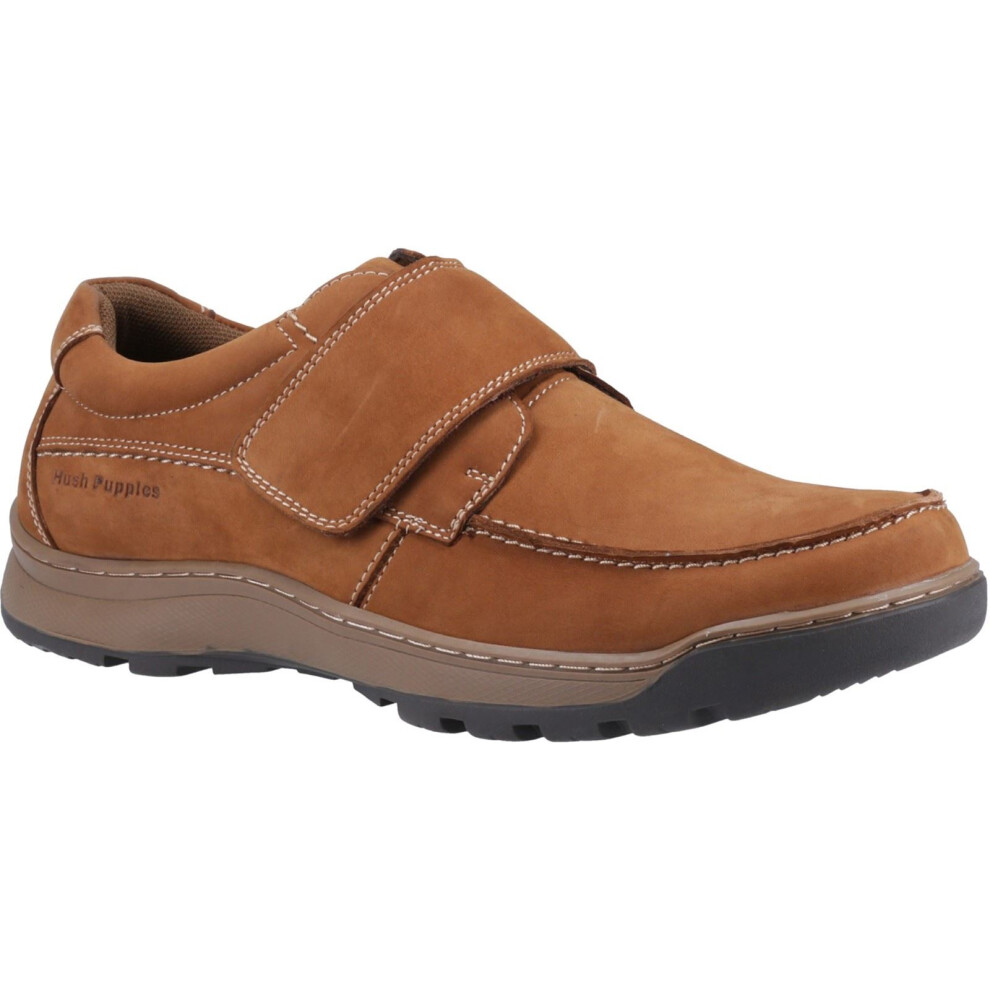 (Brown, 13 (Adults')) Hush Puppies Casper Leather Men's Tan Nubuck Loafers