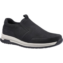 (Black, 11 (Adults')) Hush Puppies Cole Leather Men's Black Nubuck Loafers