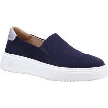 (Blue, 7 (Adults')) Hush Puppies Corinne Leather Women's Navy Trainers