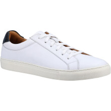 (White, 12 (Adults')) Hush Puppies Colton Leather Men's White Trainers