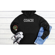 (X-Large, Black) Coach Trainer Sport Funny Novelty Black Grey Men Women Unisex Hoodie