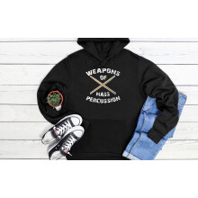 (XXX-Large, Black) Weapons Of Mass Percussion Black Grey Men Women Unisex Hoodie