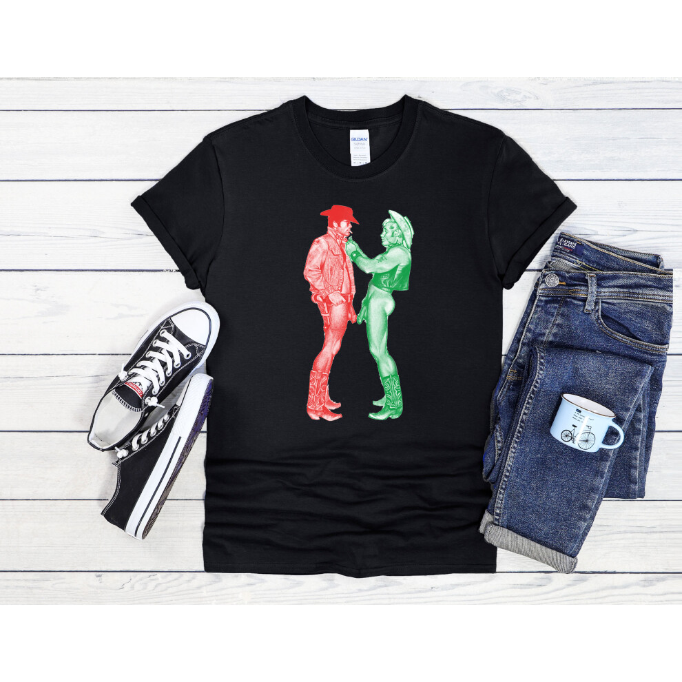 (Small, Black) Vivienne Westwood Cowboy Men Women Unisex Top T Shirt