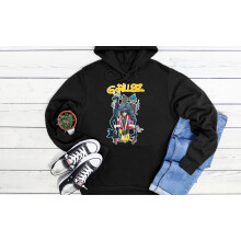 (Large, Black) Gorillaz Rock Band Black Grey Men Women Unisex Hoodie