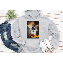 (XX-Large, Grey) The Goonies Movie Poster Funny Retro Black Grey Men Women Unisex Hoodie
