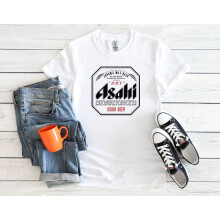 (Large, White) Asahi Super Dry Japanese Beer Men Women Unisex Top T Shirt