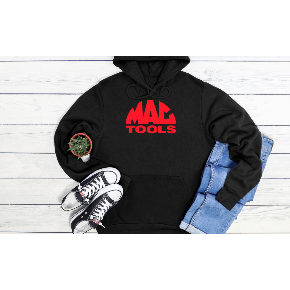 (XX-Large, Black) Mac Tools Logo Power Work Wear Funny Black Grey Men Women Unisex Hoodie