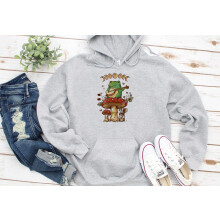 (Medium, Grey) Banjo Mushroom Aesthetic Frog Black Grey Men Women Unisex Hoodie